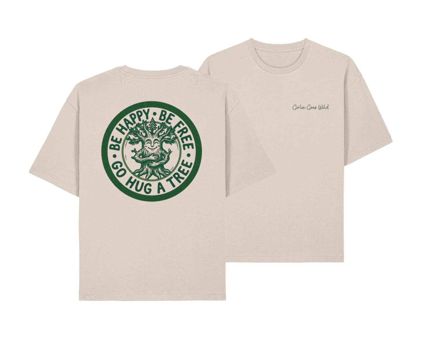 The 'Go Hug A Tree' Signature Mens Rolled-Sleeve Tee