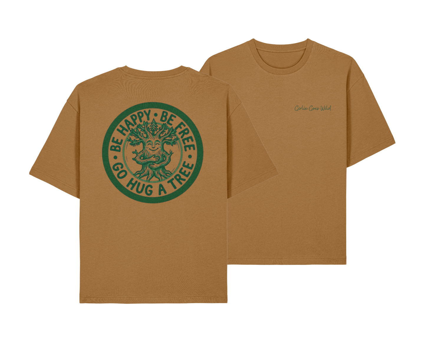 The 'Go Hug A Tree' Signature Mens Rolled-Sleeve Tee