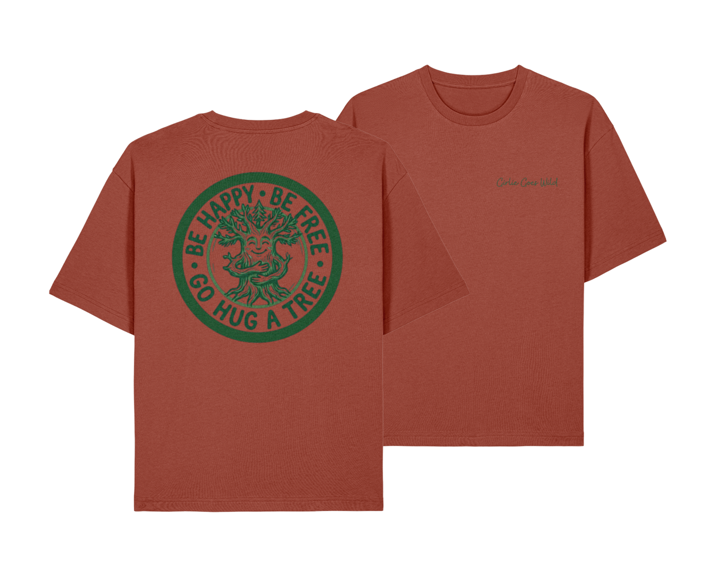 The 'Go Hug A Tree' Signature Mens Rolled-Sleeve Tee