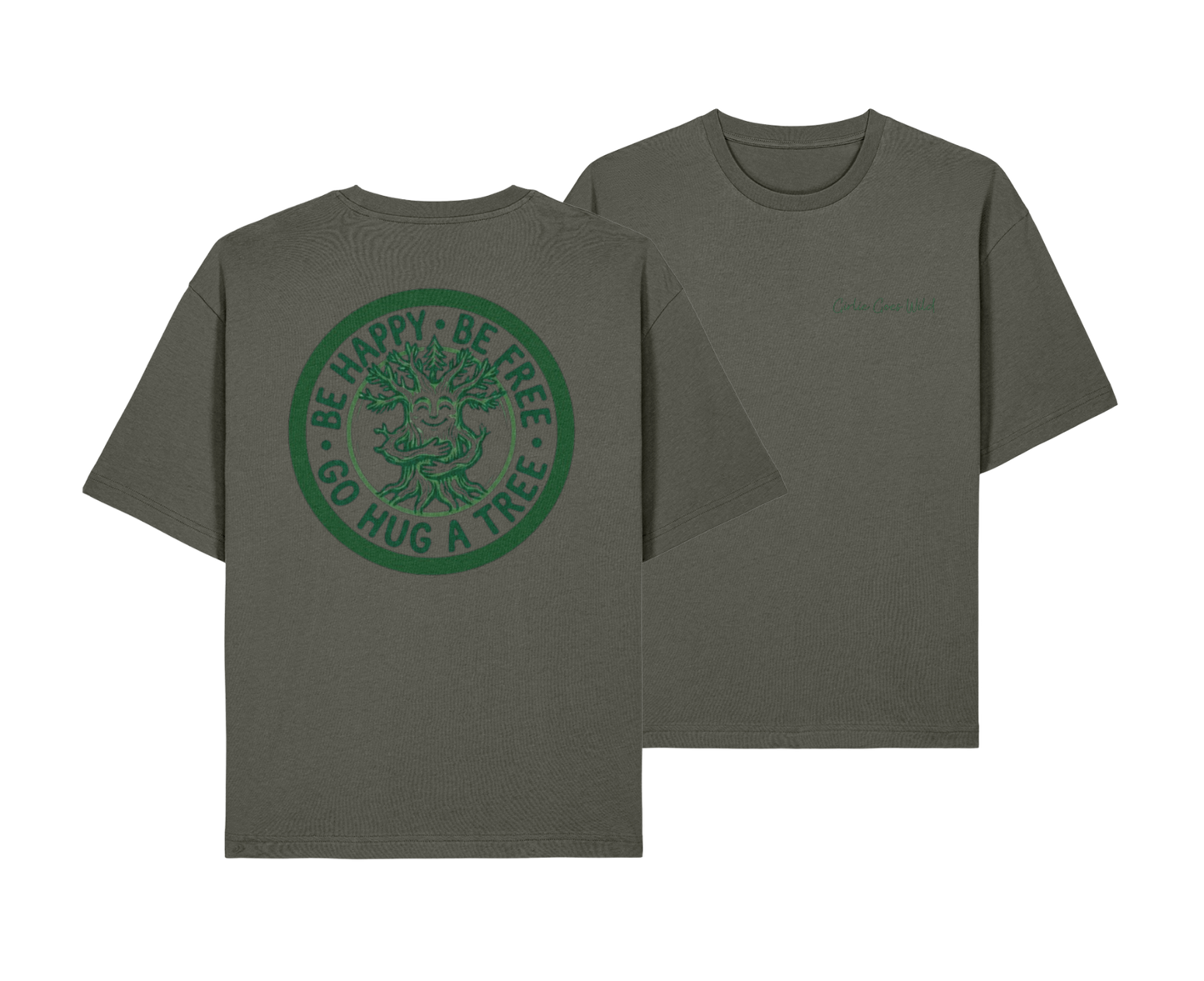 The 'Go Hug A Tree' Signature Mens Rolled-Sleeve Tee