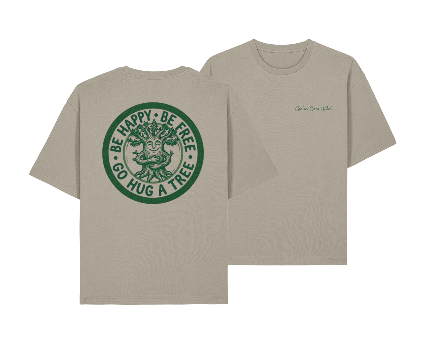 The 'Go Hug A Tree' Signature Mens Rolled-Sleeve Tee